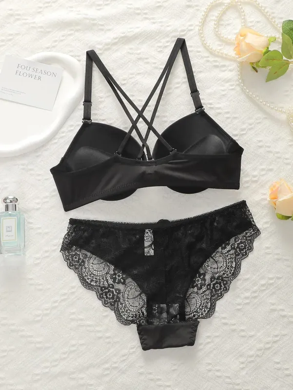 Women's Front Closure Push Up Bra and Panty Set Underwire Lingerie Set 2 Piece Underwear Sets Sexy Comfortable Daily Essentials — image 2