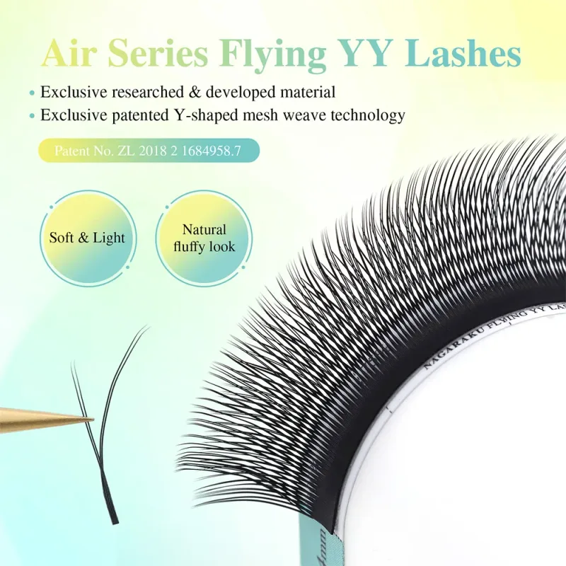 บิน YY Fox Eye Lashes Y รูปร่างขนตานุ่มธรรมชาติ Premade ปริมาณแฟน Bundle ขนตาแต่งหน้า — image 2