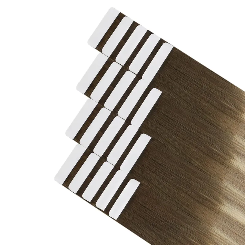 Moresoo Tape in Human Hair Extensions Silky Straight Natural Brazilian Hair 100% Real Double Sided Tape in Hair Extensions
