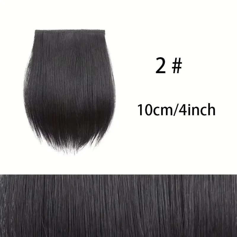 Seamless Synthetic Clip Ins Bangs Hair Extension With Secure BB Clips Thick Lining of Hair Top Side Cover Hairpieces for Women — image 15