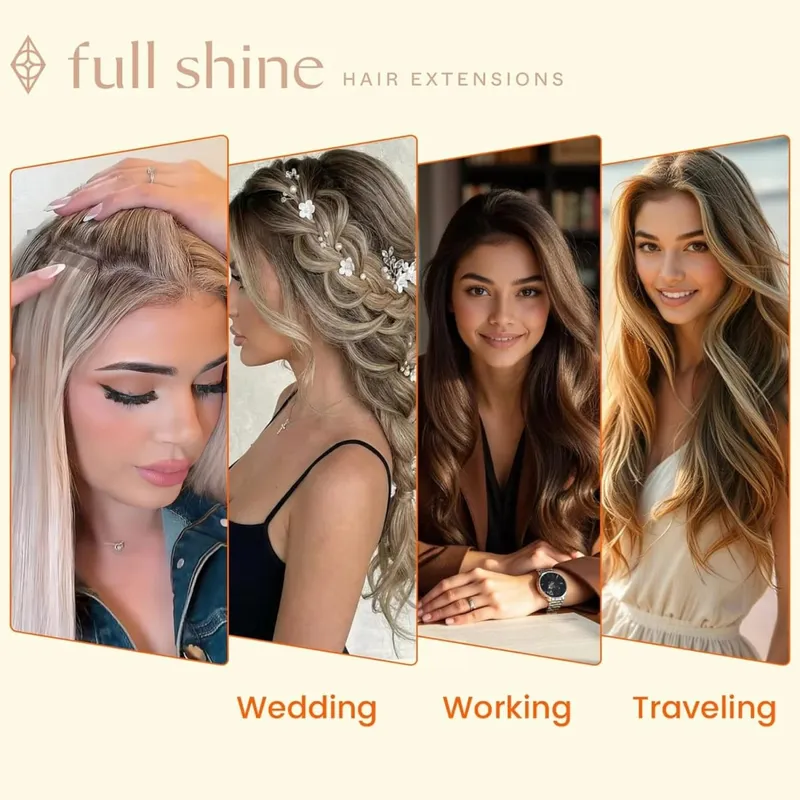 Full Shine Tape in Hair Extensions Balayage Tape ins Human Hair Extensions 20Pcs 50G Ombre Seamless Remy Skin Weft Hair — image 4