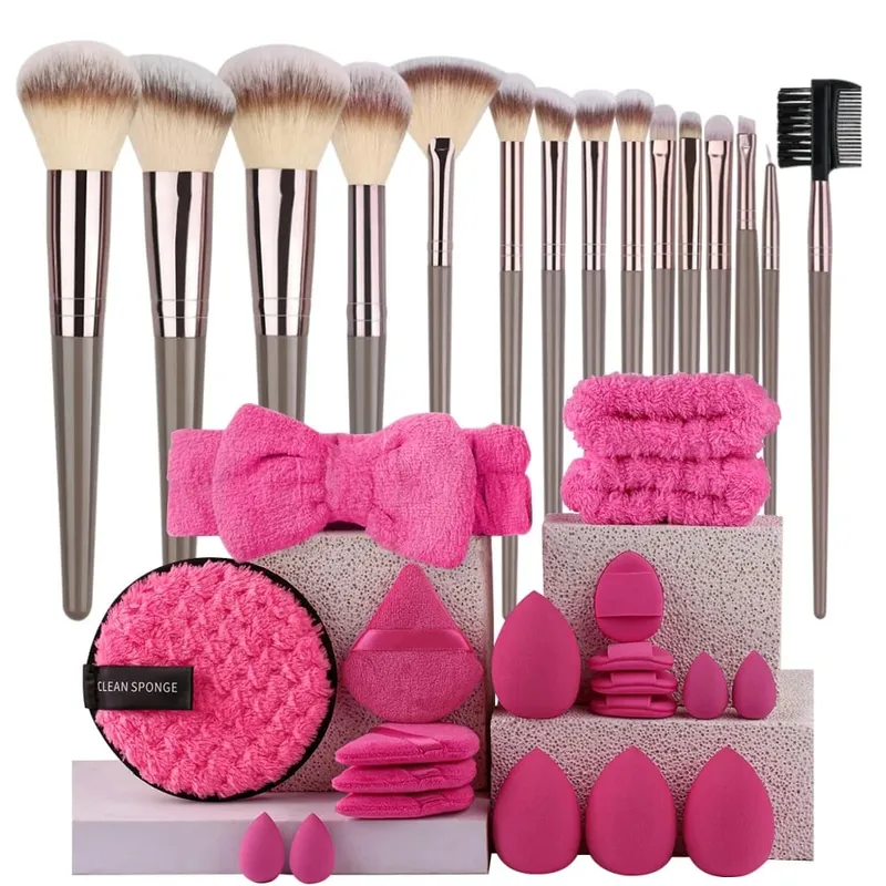 Premium Makeup Brushes Set Including Makeup Brushes Hairband Wrist Sponge Ball Powder Puff Silicone Cleaning Makeup Brush Tool — image 11