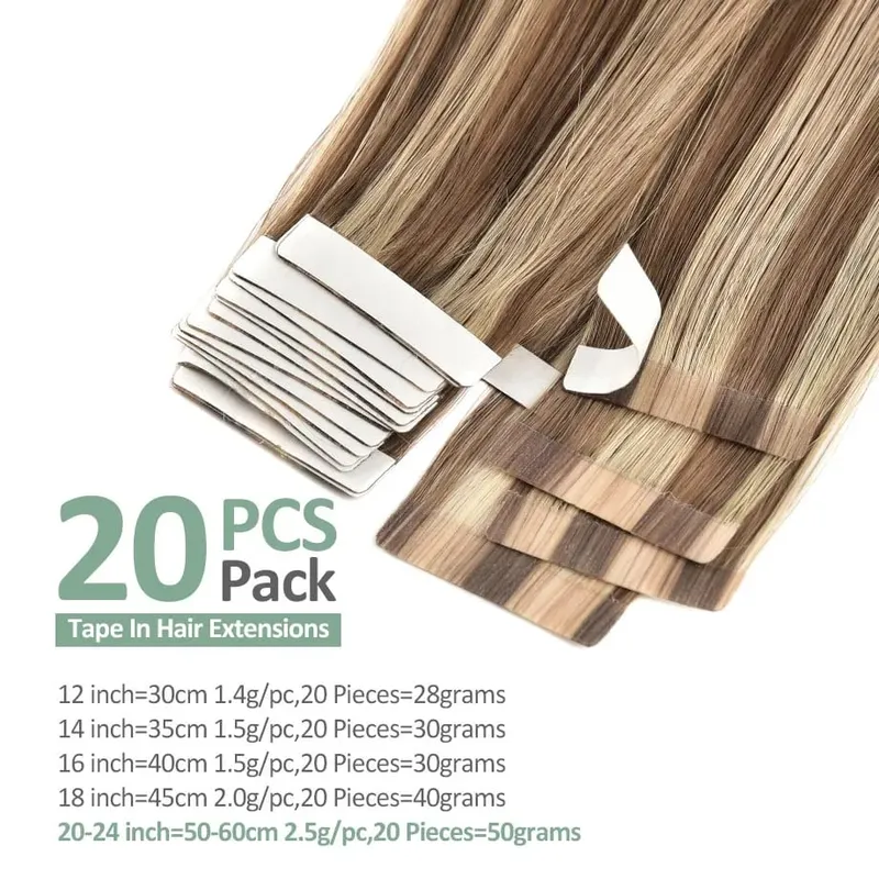 12-24" Brazilian Remy Hair 20pcs Straight Seamless Invisible Tape In Human Hair Extensions Tape In Hair Extensions Human Hair