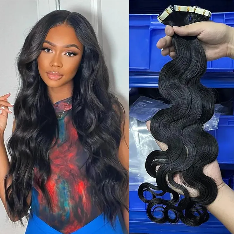 Body Wave Invisible Tape in Hair Extension 100% Human Hair Remy Hair Adhensive Skin Weft Injection Tape in Human Hair Extension