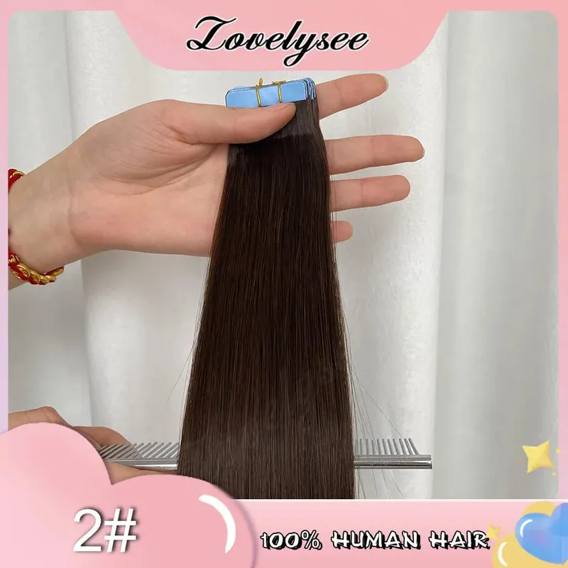 קלטת Balayage בתוספות שיער שיער אדם 100% שיער רמי ישר חלק בלתי נראה 20 יח'/40 יח' קלטת קלטת שיער אדם צ'יק אנד