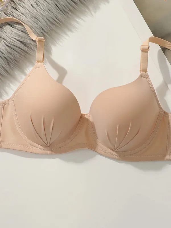 Solid Underwire Lingerie Set Women Push Up Bra with Steel Ring Fashion Women Underwear Panty Everyday Bras Sets — image 3