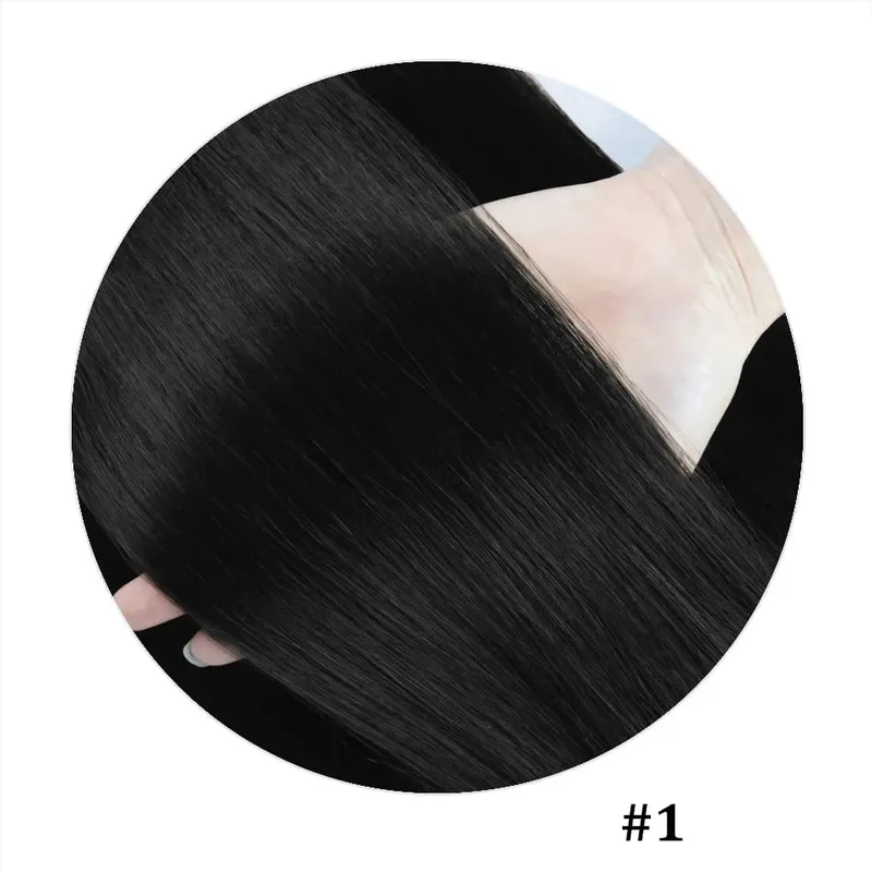 100% Human Hair Adhesive Glue Tape in Hair Extensions for Women Adding Hair Length And Volume Straight Remy Hair Extensions — image 10