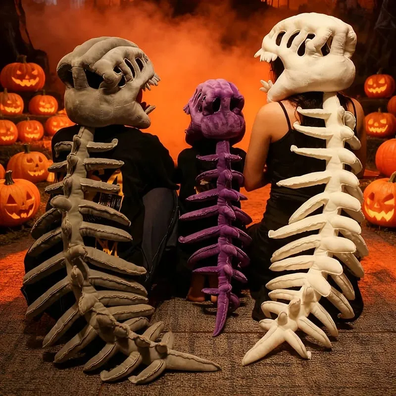 Dinosaur Skeleton Headgear Pillow - 4 Colors Perfect for Party Cosplay & Cozy Sofa Lounging — image 4