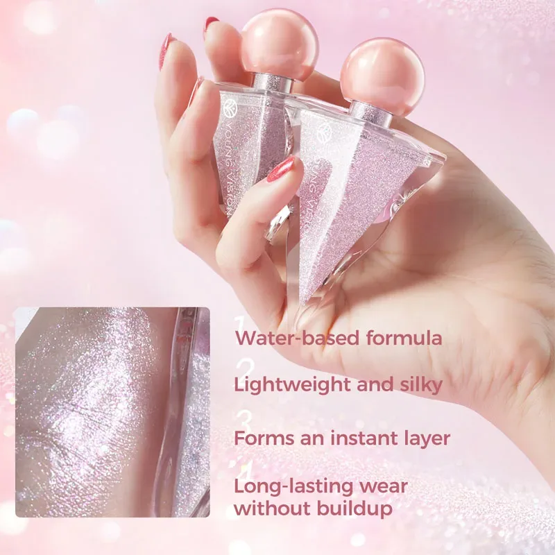3 Colors Glitter Liquid Eyeshadow Set Shimmer Sparkly Metallic Eye Shadow Multi-Functional Highlighter Enhances Luster Lightweight Water-based Long Lasting Shiny Eye Makeup For Party Festival.