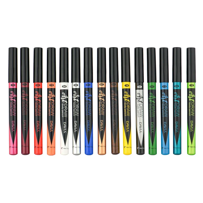 15 Color Eyeliner Lip Liner Pen Black Blue Multicolor Metallic Pearly Glitter Matte Finish Punk Smokey Style Eye Makeup Pen