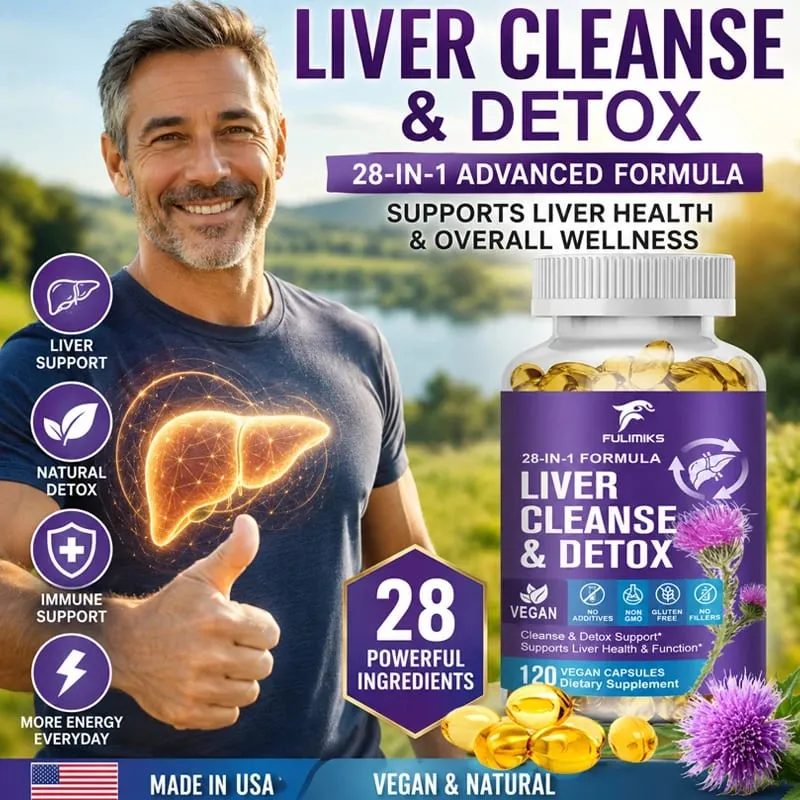 Liver Cleanse & Detox Capsules with Milk Thistle & Dandelion for Toxin Removal & Liver Regeneration Digestion Kidney Health