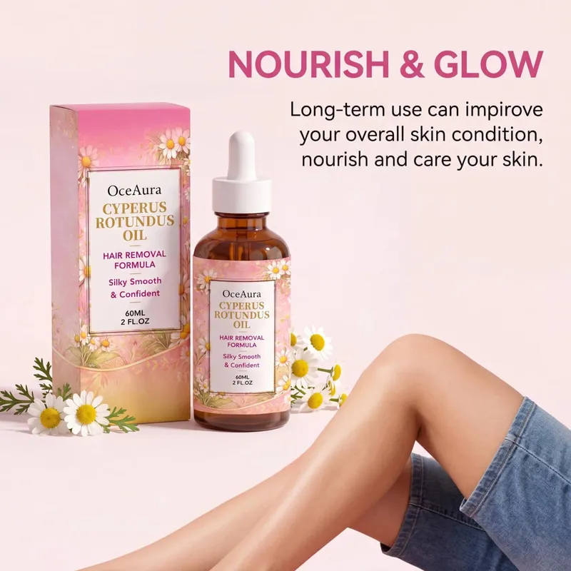 Oceaura Rotundus Hair Removal Care Essential Oil Reduces Growth Soothing Moisturizing Shrinking Pores Body Hair Removal Gentle Depilatory Care Oil — image 3