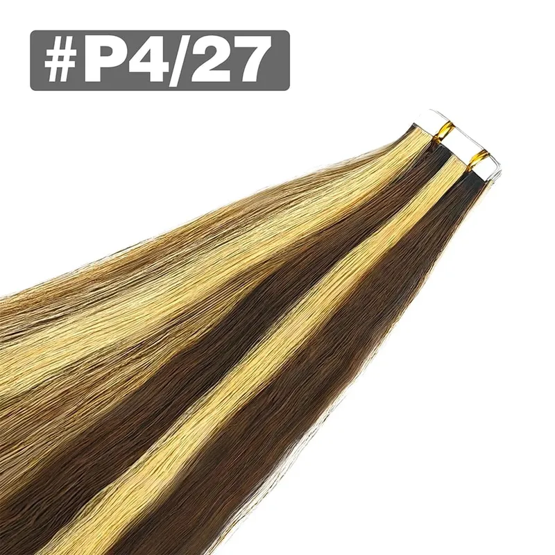 Tape in Hair Extensions Straight 100% Human Hair 20Pcs Natural Black Invisible Seamless Natural Black Tape Ins Hair Extensions — image 14