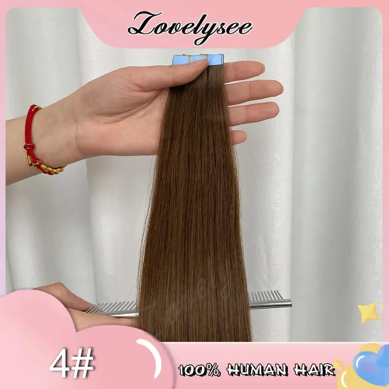 קלטת Balayage בתוספות שיער שיער אדם 100% שיער רמי ישר חלק בלתי נראה 20 יח'/40 יח' קלטת קלטת שיער אדם צ'יק אנד