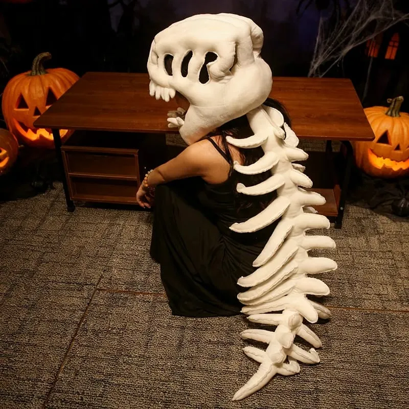 Dinosaur Skeleton Headgear Pillow - 4 Colors Perfect for Party Cosplay & Cozy Sofa Lounging — image 10