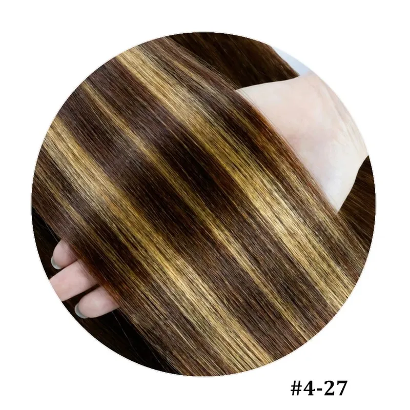 100% Human Hair Adhesive Glue Tape in Hair Extensions for Women Adding Hair Length And Volume Straight Remy Hair Extensions — image 9