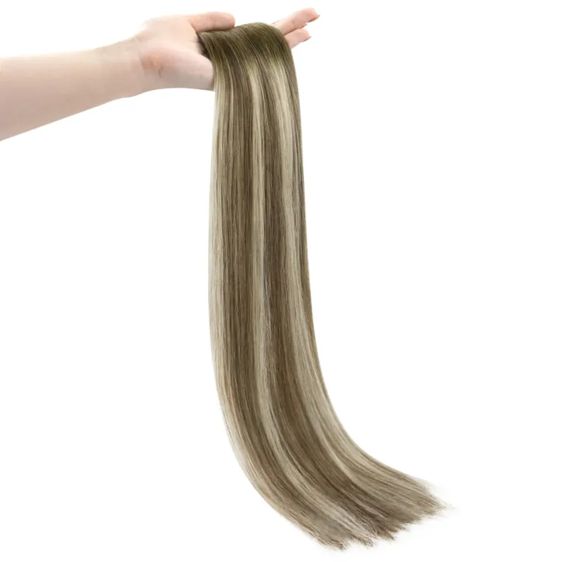 Moresoo Tape in Human Hair Extensions 20PCS&40PCS 100% Natural Straight Remy Brazilian Hair Tape in Extensions for Beauty
