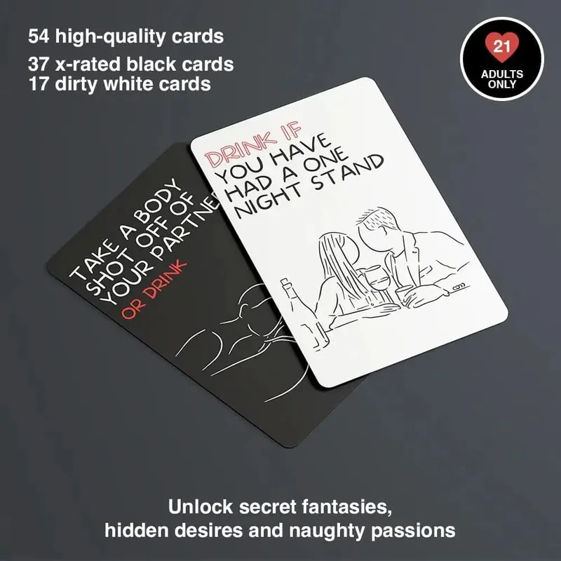 Drunk Desires Couples Drinking Card Game Romantic Interactive Party Board Game Paper Card Set For Date Night Valentine's Day Couple Gathering Entertainment