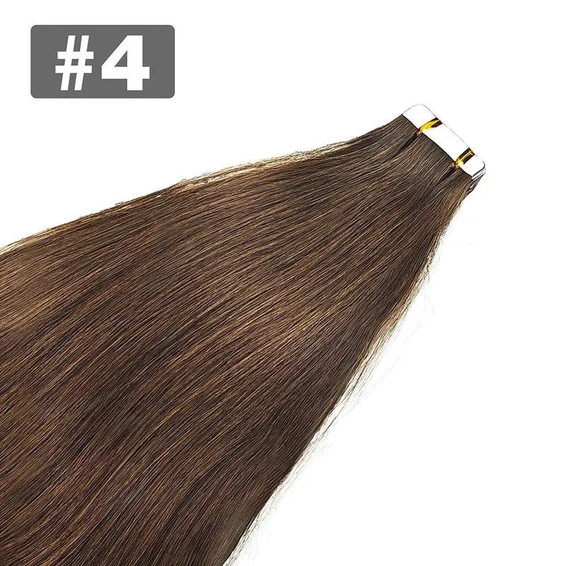 Tape in Hair Extensions Straight 100% Human Hair 20Pcs Natural Black Invisible Seamless Natural Black Tape Ins Hair Extensions — image 10