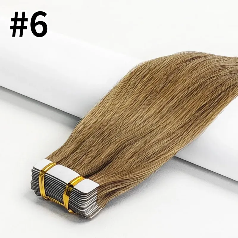 Tape in Hair Extensions Straight Human Hair Remy Tape in Human Hair Extension Natural Color Seamless Silky Straight Skin Tape In — image 10
