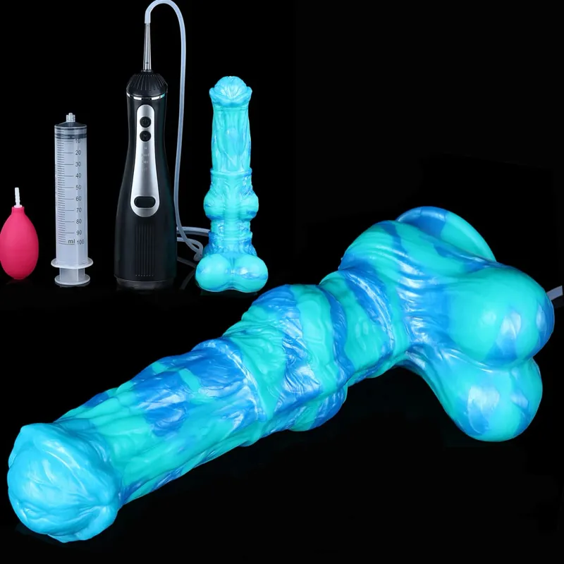 Silicone Electric Squirting Fantasy Dildos with Suction Cup Prostate Massager Ejaculating Penis Sex Toys For Women Men