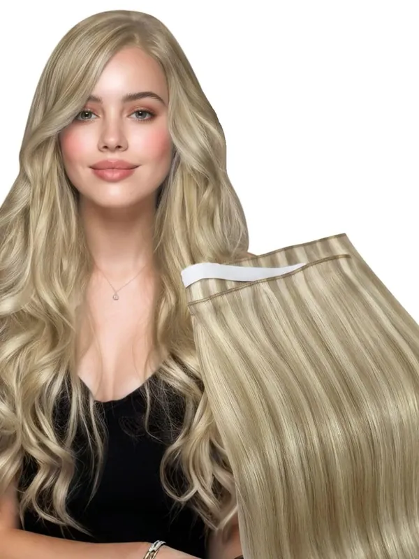 Moresoo Tape in Weft Hair Extensions Genius Weft 50G One Piece Long Tape Weft Invisible Skin Wef Human Hair Extensions Natural