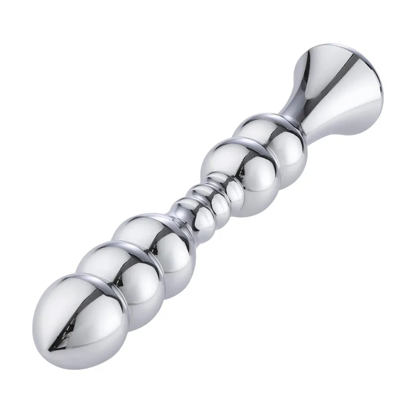 8.2” Metal Bead Anal Dildo Smooth Aluminium Anal Wand With KlicLok System For Premium Sex Machine