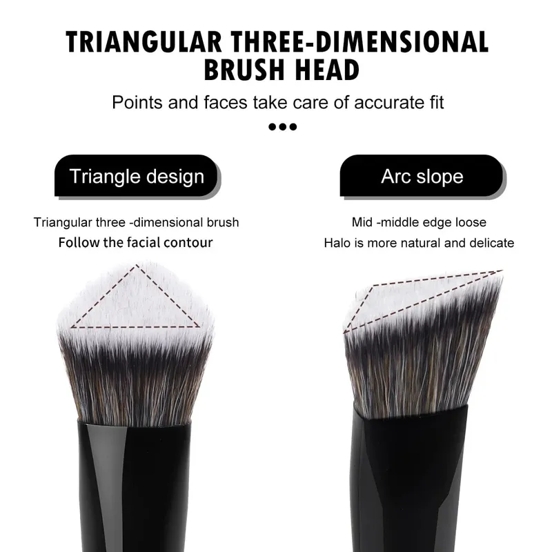 Makeup Brushes Foundation Contour Conceal 3pcs Angled Synthetic Kabuki Brushes for Blending Liquid Cream Powder Cosmetic — image 3