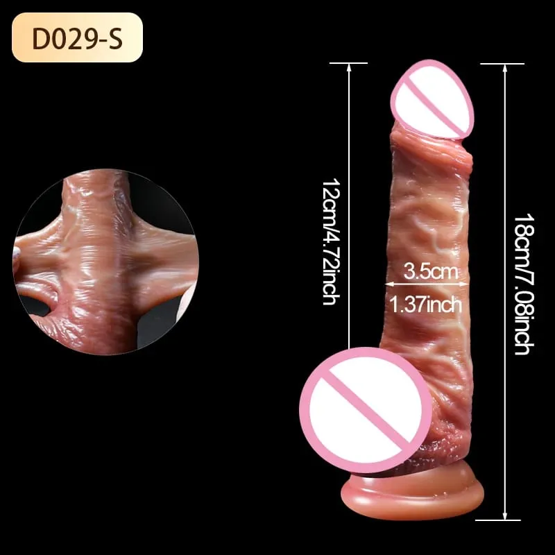 Realistic Silicone Dildo Black Soft Penis Sliding Foreskin Cock Male Genitals Vaginal Masturbation Suction Cup Dick Anal Sex Toy — image 11