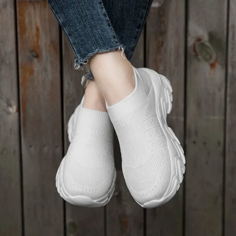 Men's Breathable Knit Sock Sneakers Lightweight Platform Walking Shoes for Outdoor Walking Commuting and Casual Wear — image 6