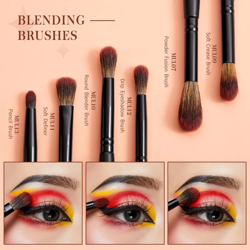 Jessup Eye Brushes Set 16pcs Makeup Brushes Synthetic Precision Eyebrow Brush Eyeshadow Blending Concealer Eyeliner T272