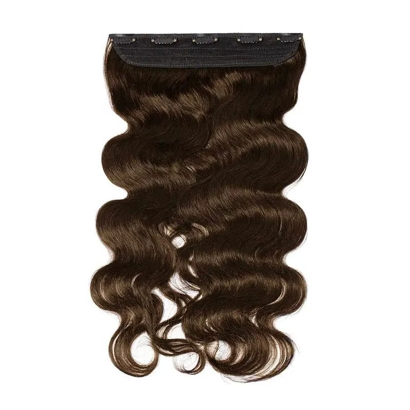 Curly One Piece Clip In Hair Extensions 100G Invisible Body Wave Human Hair With 5 Clips Natural Wave Clip In Hair Extensions — image 9