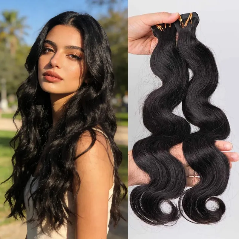 Tape In Hair Extensions Body Wave Remy Human Hair Adhesive Replaceable Seamless Skin Weft Tape 20/40pcs Hair For Women 24 Inches