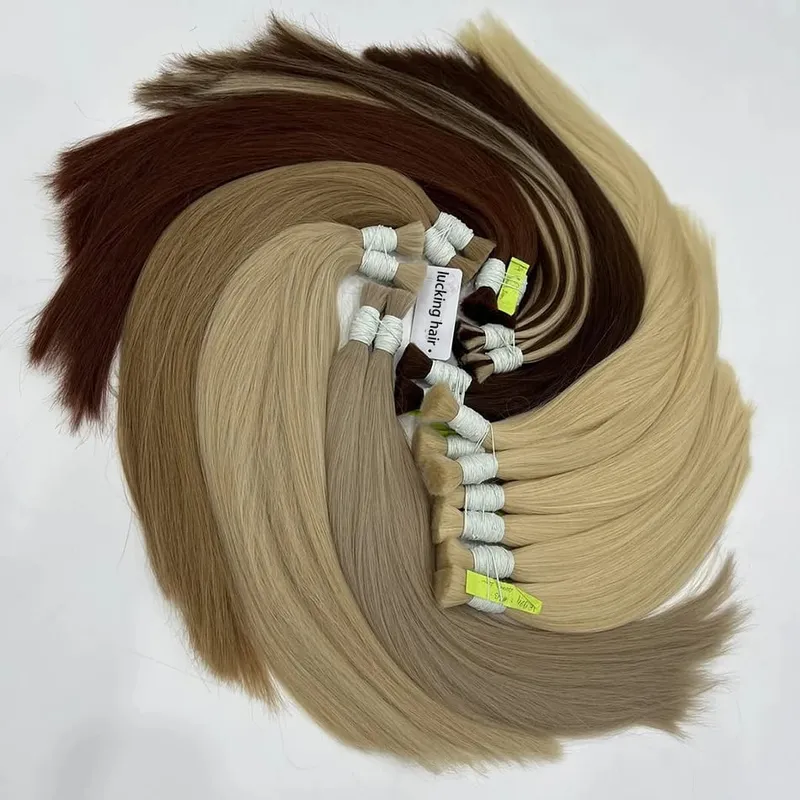 Virgin Real100% Human Hair Bulk Extension Black 613 Blonde Hair Bulk 12a Weaving For Braiding Unprocessed No Weft Straight Hair