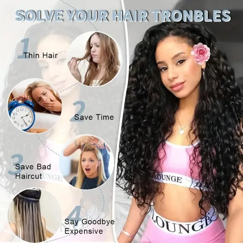 16 Clip In Hair Extensions Synthetic Kinky Curly Full Head Fake Pieces Brown Black Hair Extensions Suitable For Black Women — image 6