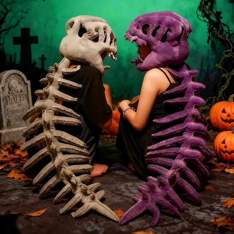 Dinosaur Skeleton Headgear Pillow - 4 Colors Perfect for Party Cosplay & Cozy Sofa Lounging — image 5