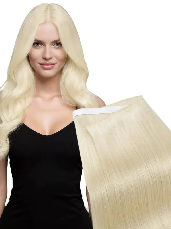 Moresoo Tape in Weft Hair Extensions Genius Weft 50G One Piece Long Tape Weft Invisible Skin Wef Human Hair Extensions Natural