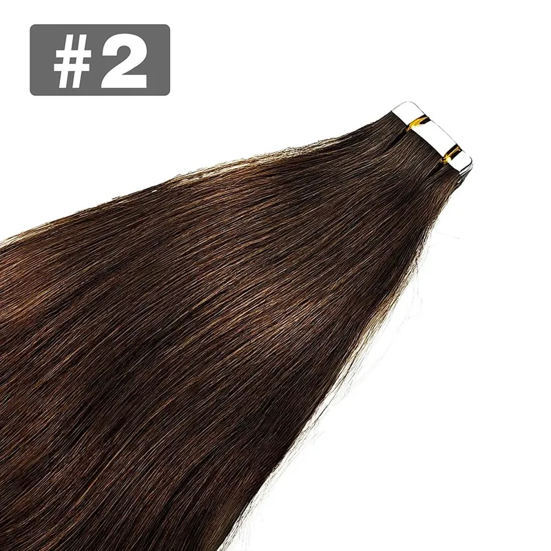 20pcs/Pack Tape In Human Hair Extensions Natural Straight 100% Remy Human Hair Extensions with Seamless Invisible Tape Ins Hair — image 9