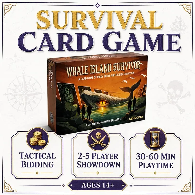 Whale Island Survivor Card Game for 2-5 Players Survival Strategy Adventure with Role Cards Skill Choices Ages 14+ — image 4
