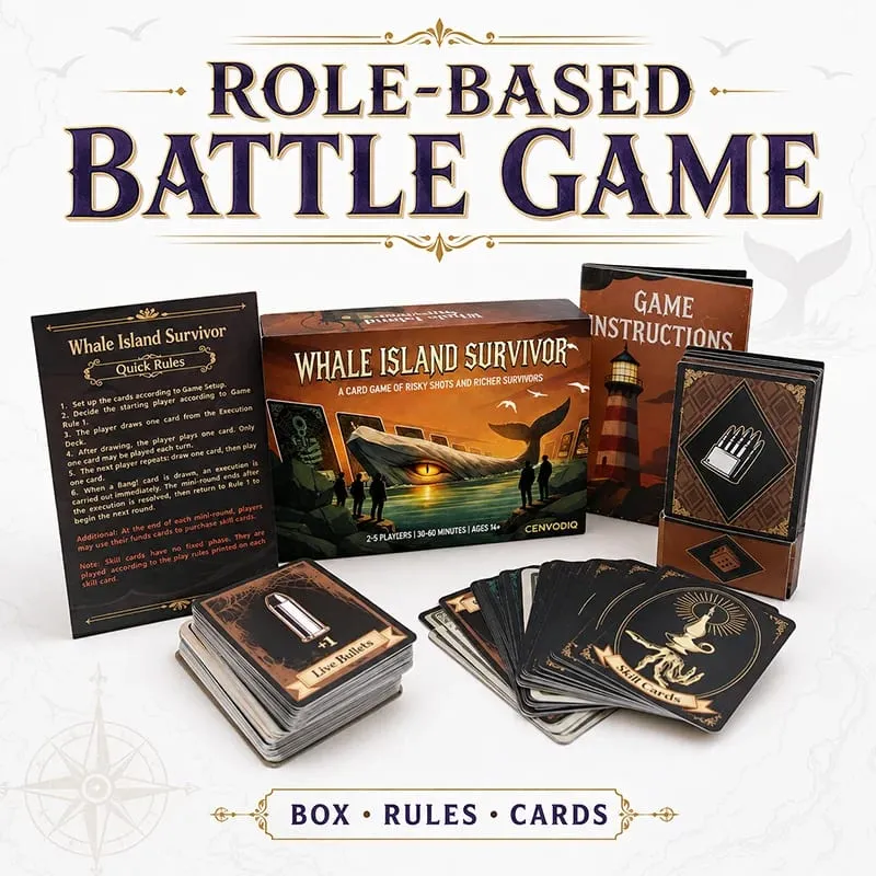 Whale Island Survivor Card Game for 2-5 Players Survival Strategy Adventure with Role Cards Skill Choices Ages 14+ — image 2