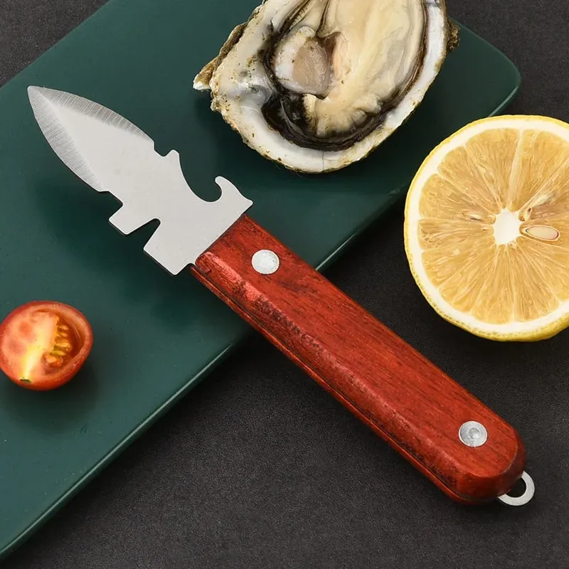 Oyster Knife Sharp-edged Shucker Shell Seafood Opener Tool Stainless Steel Clam Opener for Oyster Clam Toadfish Crab Shells