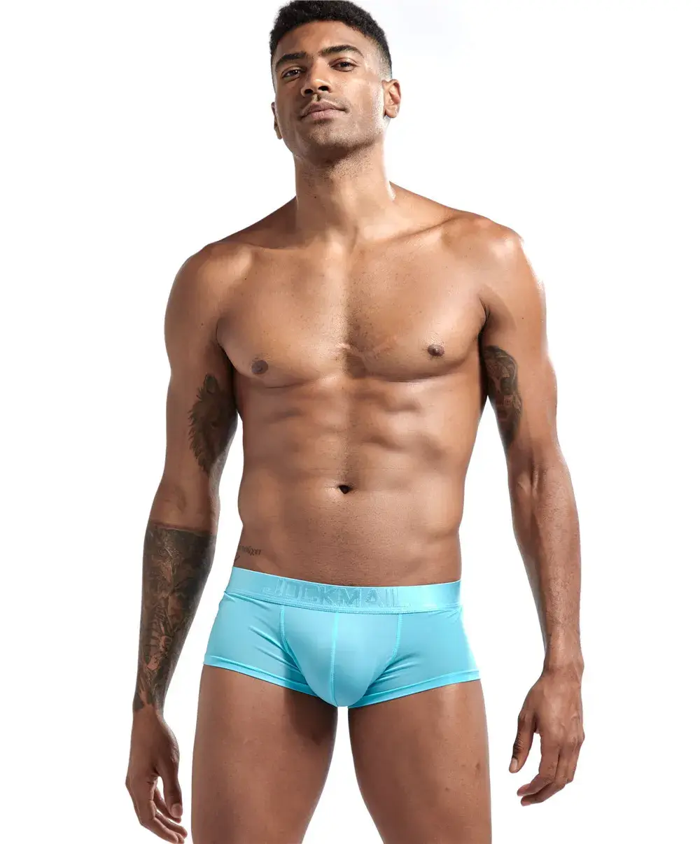 Jockmail Mens Panties Sexy Boxer Translucent Seamless Hombre Ice Silk Calcinhas New Brazilian Underwear Funny Lenceria De Hombre