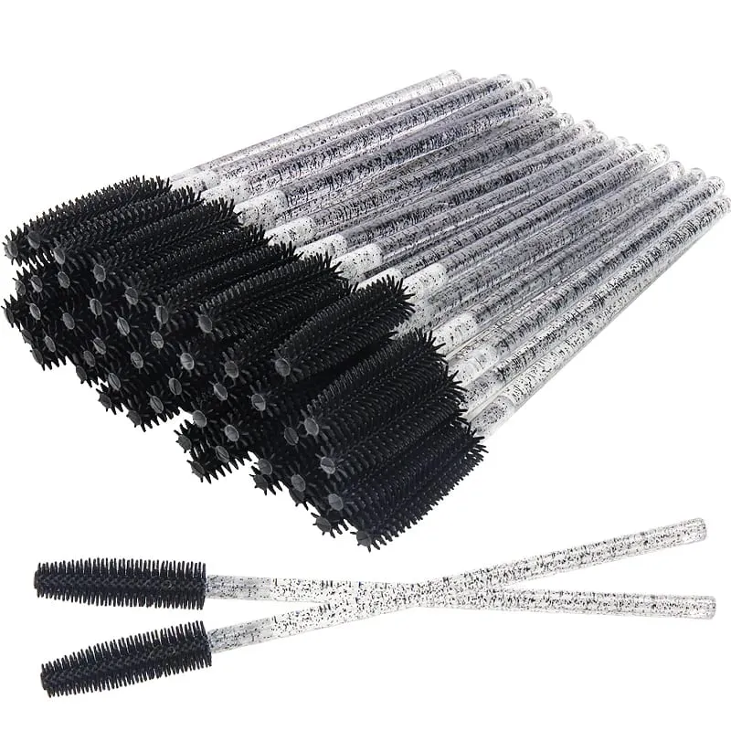 Applicateur de Mascara en cristal de Silicone, brosses à cils jetables en diamant, peigne pour femmes, outils de brosse de maquillage de beauté, 50 pièces