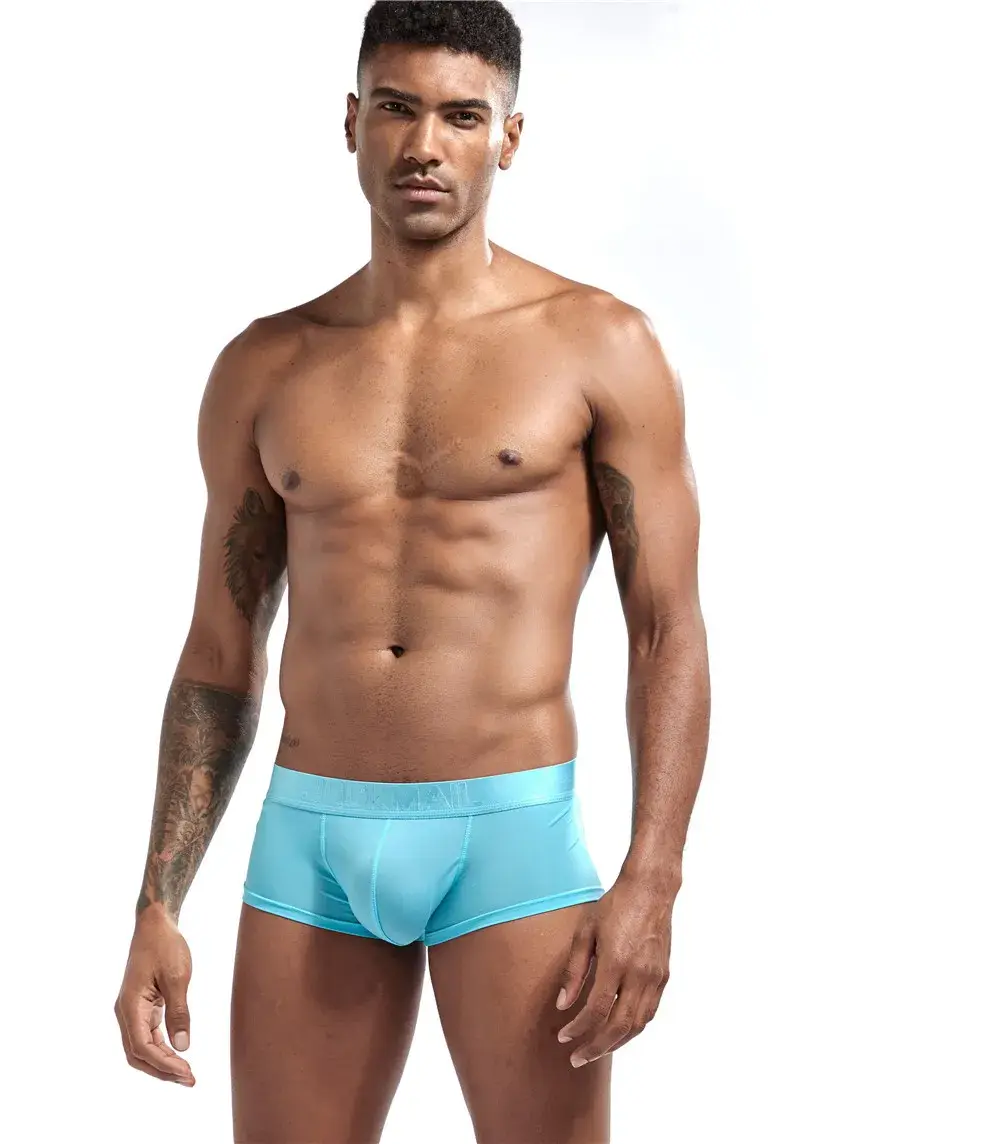 Jockmail Mens Panties Sexy Boxer Translucent Seamless Hombre Ice Silk Calcinhas New Brazilian Underwear Funny Lenceria De Hombre