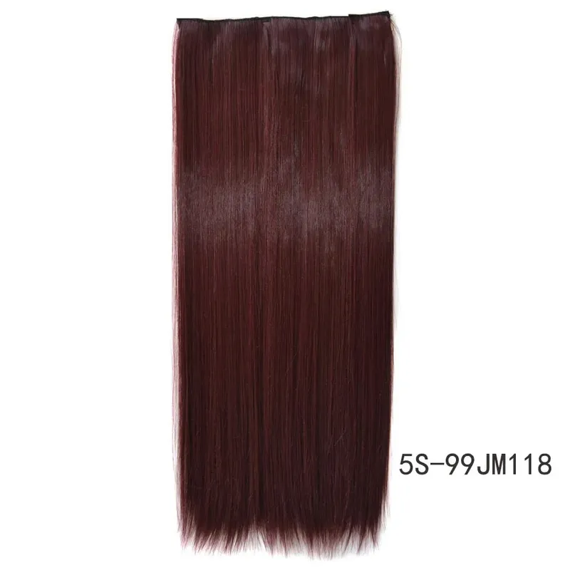 Synthetische natürliche synthetische Haarverlängerungen, 5 Clip-in-künstliche gefälschte Ombre-Blond-Braun-Schwarz-Rosa-gerade falsche Haarteile — image 40