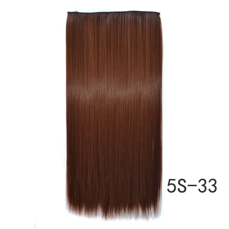 Synthetische natürliche synthetische Haarverlängerungen, 5 Clip-in-künstliche gefälschte Ombre-Blond-Braun-Schwarz-Rosa-gerade falsche Haarteile — image 35