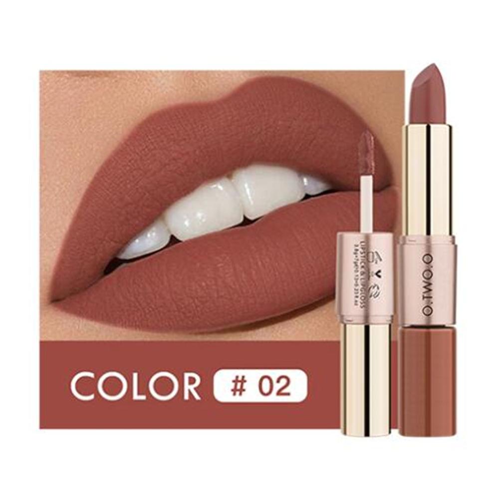 O.TWO.O 2 in 1 Matte Lipstick Lip Gloss Cosmetics Waterproof Pintalabios Batom Mate Lips Makeup Rouge 12 Colors Lip Stick — image 11