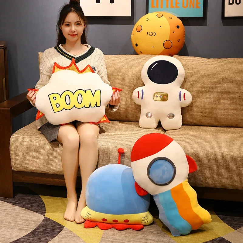 Almohada de peluche creativa para niños, juguetes de peluche de astronauta espacial, cojín de aviación de Marte de simulación divertida, regalo de cumpleaños