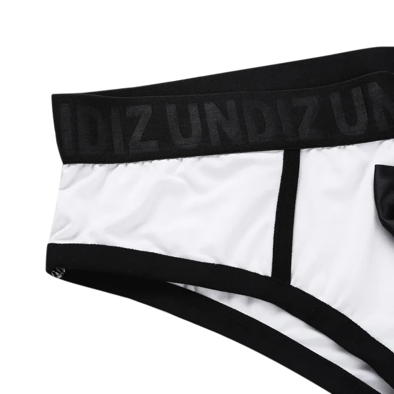 ผู้ชายน่ารัก Tuxedo Boxer กางเกงขาสั้นชุดชั้นในสีดำ Splice Cotton Bow Tie กางเกงสำหรับก่อนนอน Surprise กางเกง