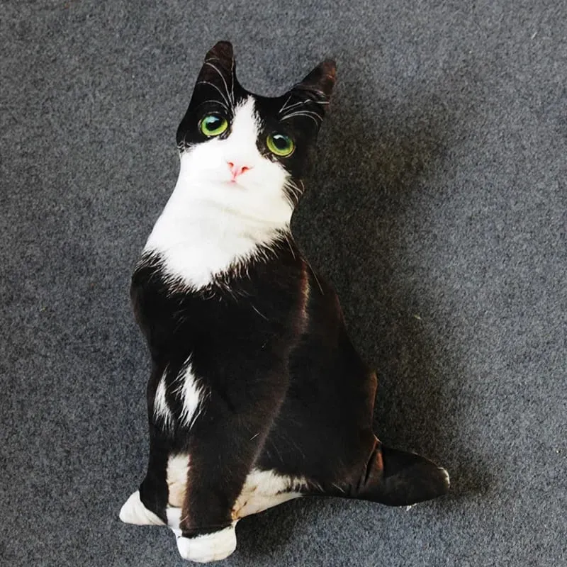 50cm Lifelike Plush Cat Pillow Stuffed 3D Print Animal Cat Throw Pillow Dekorasyon ng Bahay Regalo para sa mga Tao sa Kotse — image 6